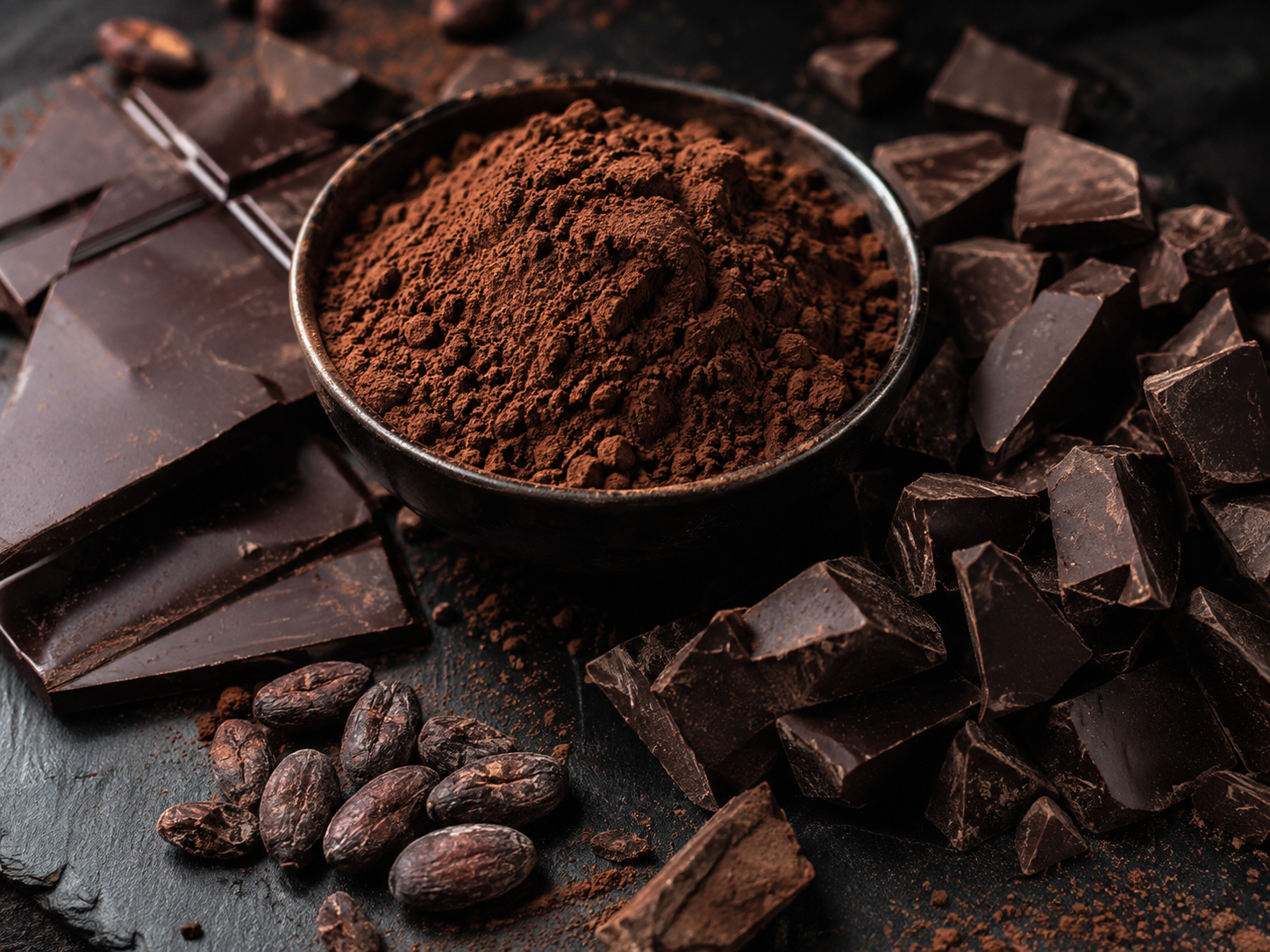 Cocoa and chocolate chunks