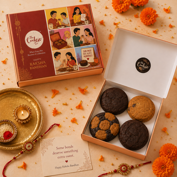 Cookie Pie Galore – 4-Piece Rakhi Gift Box